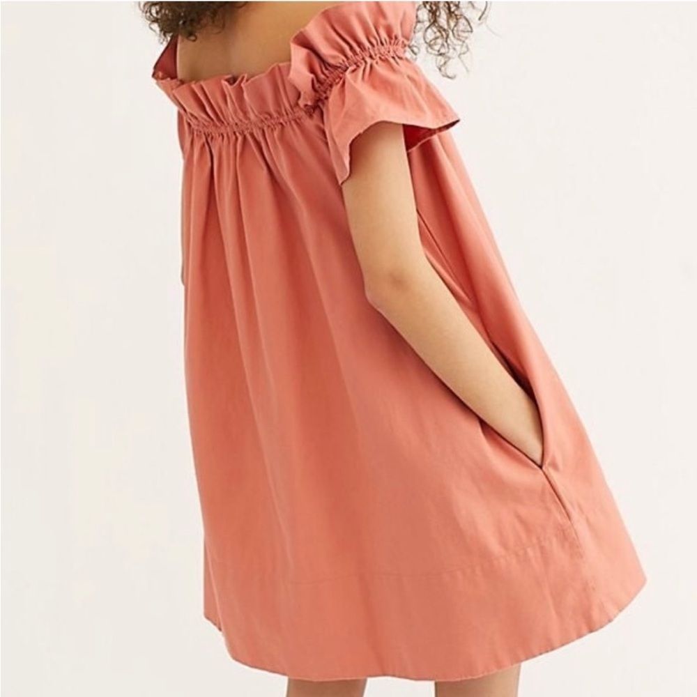 Free People Off the Shoulder Sophie Orange Neutral Dress Size XS - Picture 2 of 9